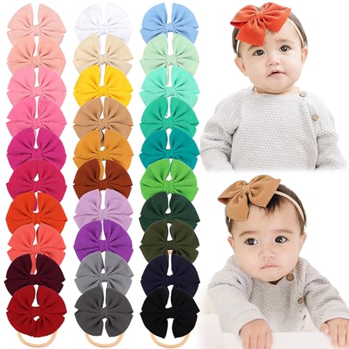 CLLOT Hairband, 30 PCS Baby Nylon Headbands Hairbands with 4.5