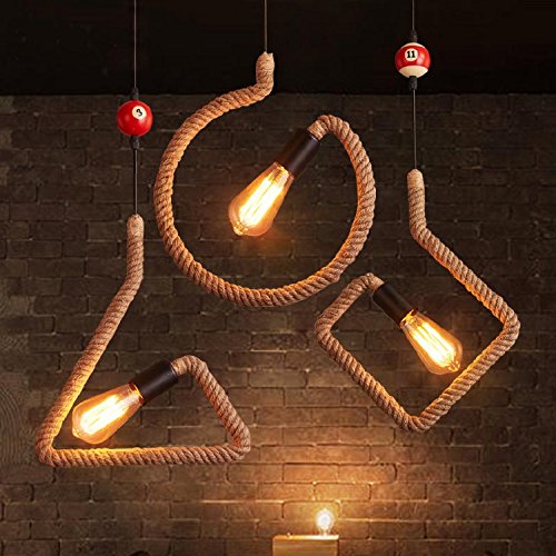 TAXXII Retro Restaurant Cafe Billiards Industrial Wind Clothing Shop Hepherd Hotel/Home Sala de estar y pasillo Iluminación decorativa Luces colgantes, juego de tres piezas