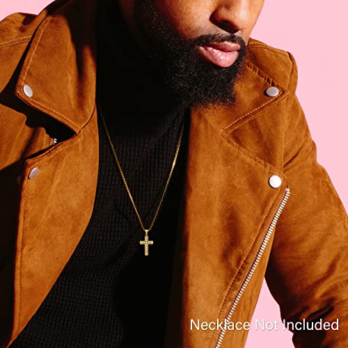 Solid 10K Yellow Gold Cross Pendant Charm - 35Mm X 19Mm - Jewelry Gifts For Women Wife Mom Gifts For Men Husband Dad #TOP5