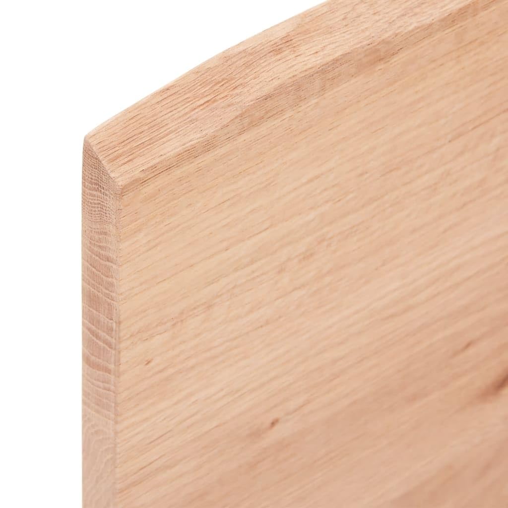 Piano in legno massello di quercia, 80 x 60 x 2 cm, con bordo ad albero, piano di lavoro trattato per scrivania, mobili di ricambio fai da te, versatile, adatto per ufficio, sala da pranzo