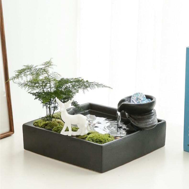 Small Indoor Fountains Tabletop Fountain Creative Water Ornaments Home Office Desk Porch Water Fountain Water Fountain Desktop Fountains for Home