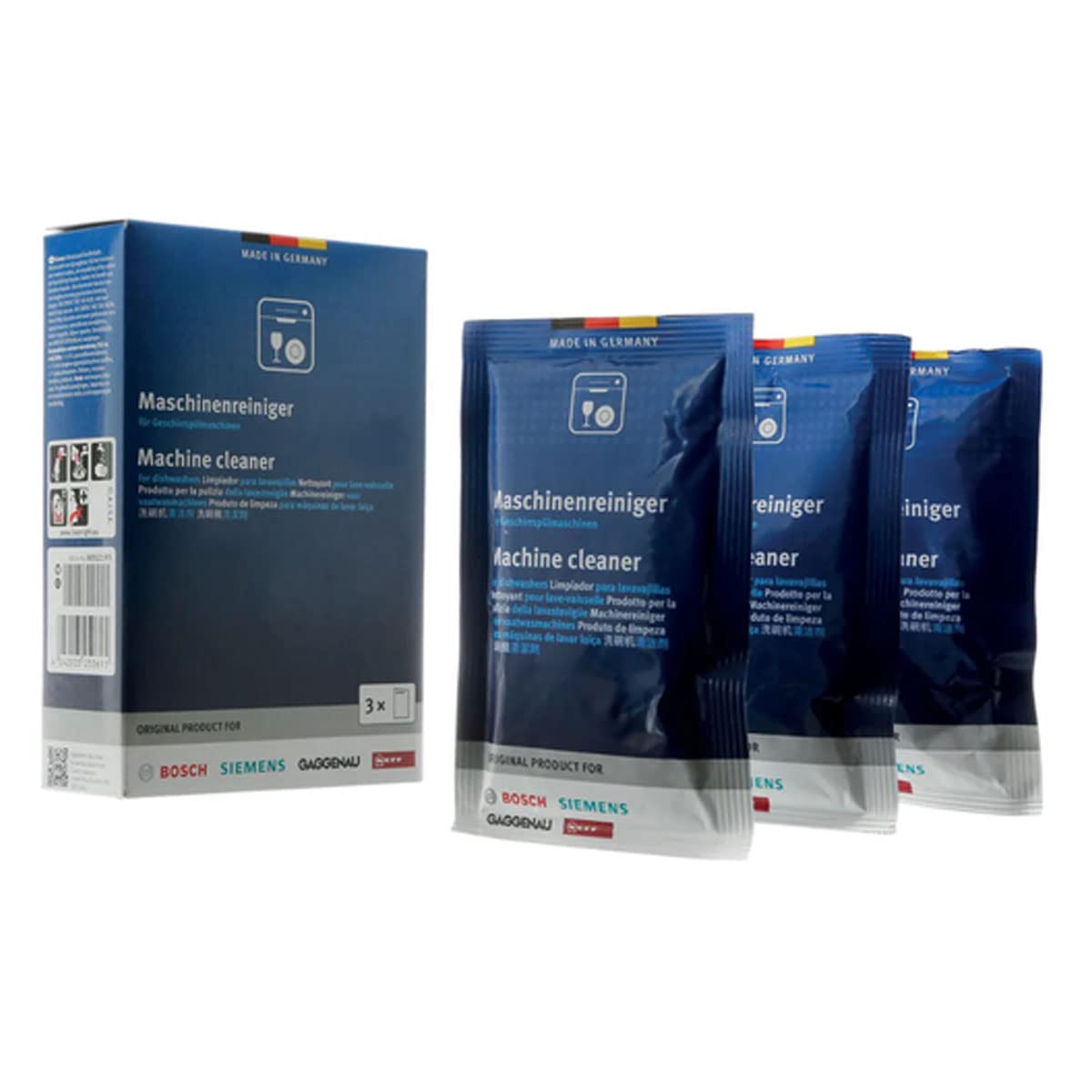 Pack de Limpieza en Polvo para Lavavajillas Compatible con Bosch | Eficiencia y Frescura Profunda - 4 unidades de 45g - 00312477