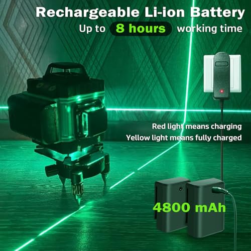 Eodoju Laser Level, 4 X 360° Laser Level With Tripod, Self Leveling Laser Level 4D Green Lazer Level 16 Lines Laser Level 360 Self Leveling For Construction, Picture Hanging, Floor Tile thumb #5