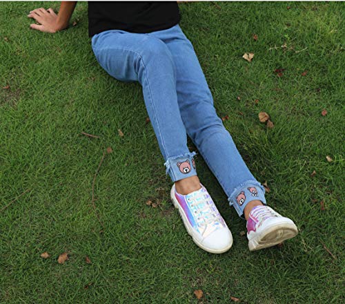 Sitmptol Teen Little Girls Jeans Kids Ripped Denim Skinny Pants Fashion Bear Printed Light Blue 160 #TOP5