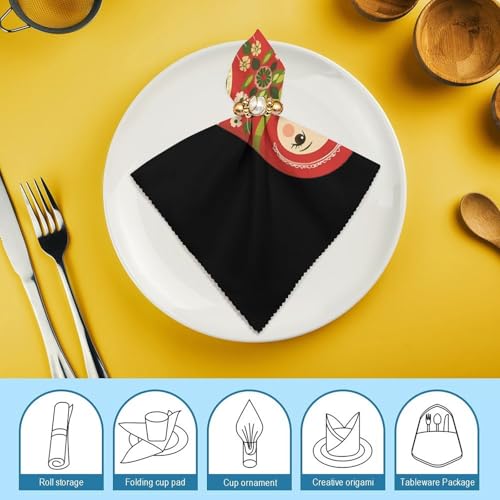 Servilletas de tela para cocina reutilizables con estampado de muñeca rusa 8