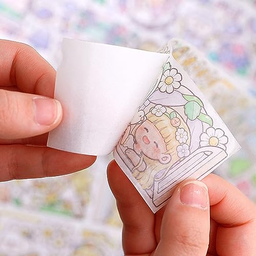 Ruyumei Paper Planner Sticker Tape Set Featuring Cartoon Mochi Characters - Perfect for Scrapbooking, Bullet Journaling, and Organization (X1602)