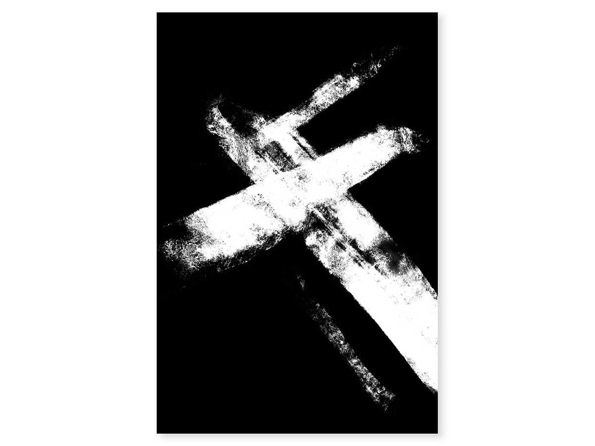 Póster de cruz de prueba negativa, fabricado en Francia, 60 x 90 cm, color negro