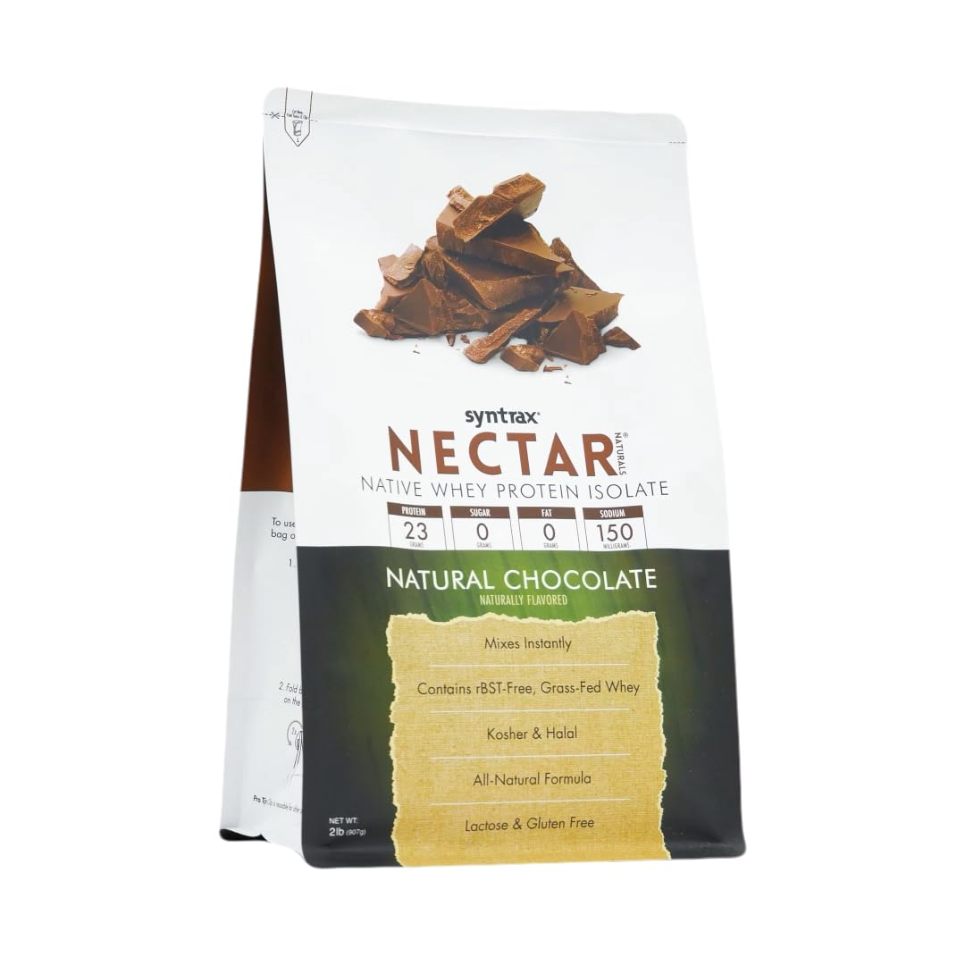 Syntrax Nectar Natural, Chocolate 2 lbs. 100% Native Whey Protein Isolate — Amazon image 2