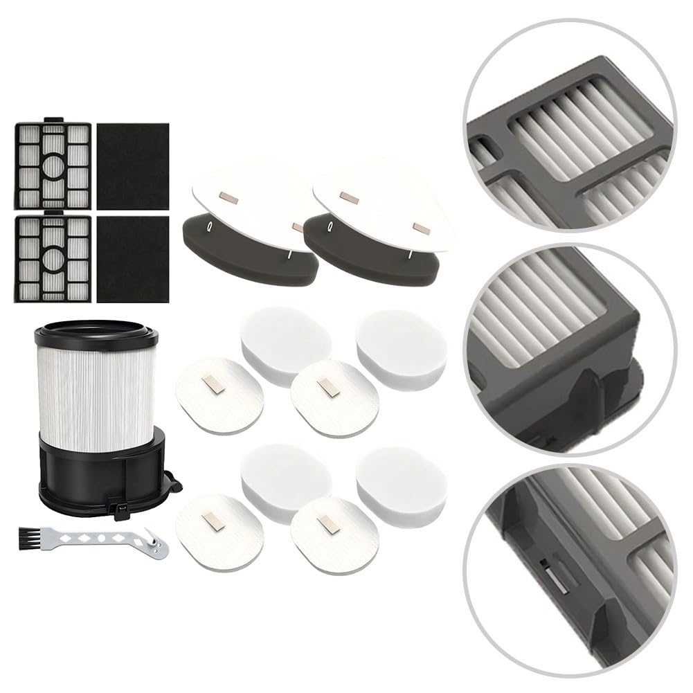 Kit de filtros de repuesto para Shark IP3251EUT, IP3225EUT, prefiltros de espuma HEPA con cepillo de limpieza para aspiradora inalámbrica PowerDetect