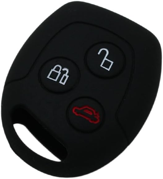 Silicone Cover Protector Case Holder Skin Jacket Compatible with FORD 3 Button Remote Key Fob CV9702 Black