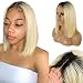Lace Front Wig 1B/613 Pre Plucked 180% Density Ombre Bob Human Hair Wigs 10 Inch Glueless Short 1B Ombre Bob Hairstyles 13×4 Middle Part Bleached Knots