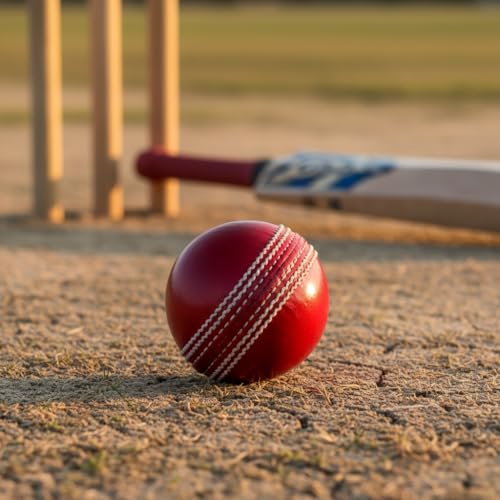 Image of SM'SAI MUSICALS Red Leather Cricket Ball 4 Piece (1 Ball)