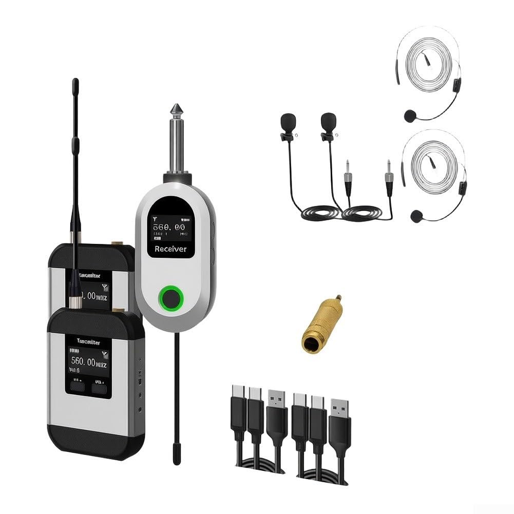 Micrófono Inalámbrico UHF Portátil Aluminio 17cm(1 to 2)