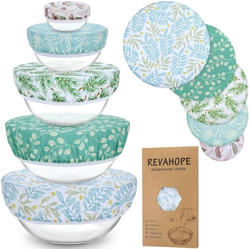 5Pcs Reusable Beeswax Elastic Bowl Covers for Bread Proofing and Food Cover - image 1
