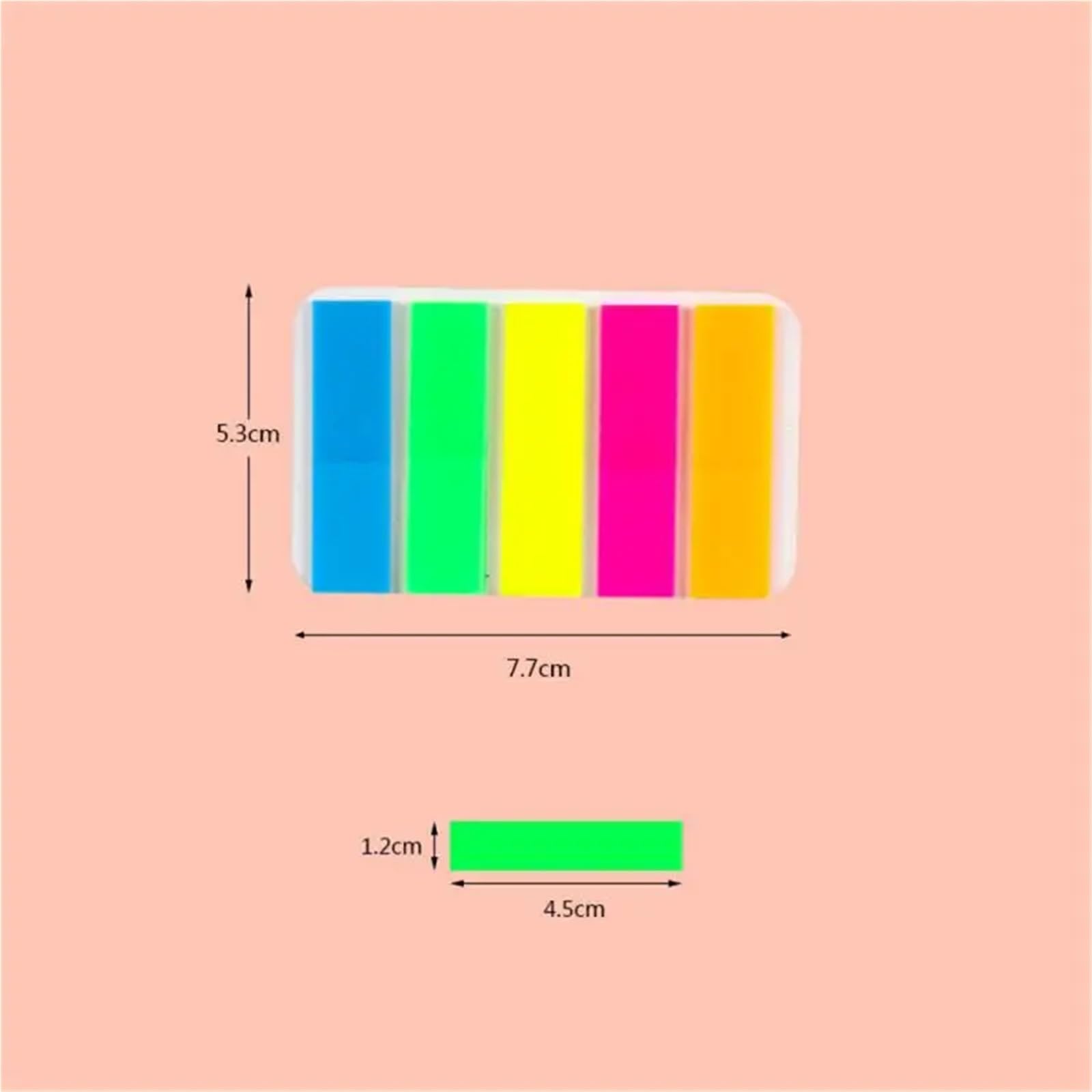 Haftnotizen, fluoreszierende Index-Tabs, selbstklebende Seitenmarkierungen, transparent, zum Klassifizieren von Dateien, Flaggen, Aufkleber (grün), 50 Stück