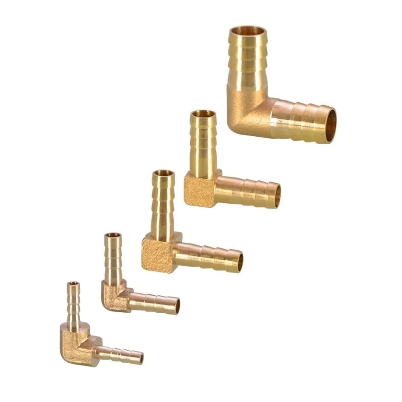 AARTERZZA Brass Hose Barb Fitting 90 Degree L Right Angle Elbow Barbed Pipe Connector Joint 4mm-19mm(8mm OD)