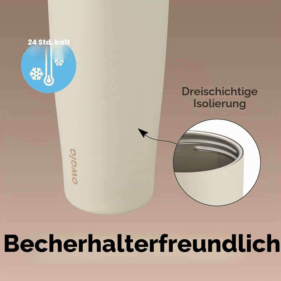 Owala FreeSip Sway – Edelstahl – 1,1 l – Hellbraun (leicht geröstet)
