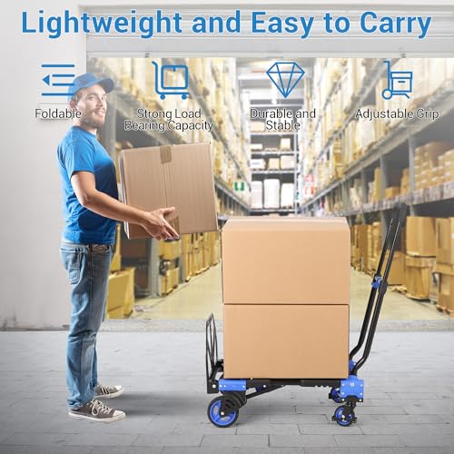 Carretilla plegable 2 en 1 con capacidad 330 lb miniatura 3