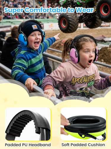 Image of Dr.meter Ear Muffs for Noise Reduction: 27.4SNR Noise Cancelling Headphones for Kids Adults, EM100 Adjustable Hearing Protection Earmuffs for Monster Jam, Autism Sensory, Concerts, Fireworks- 3PACK