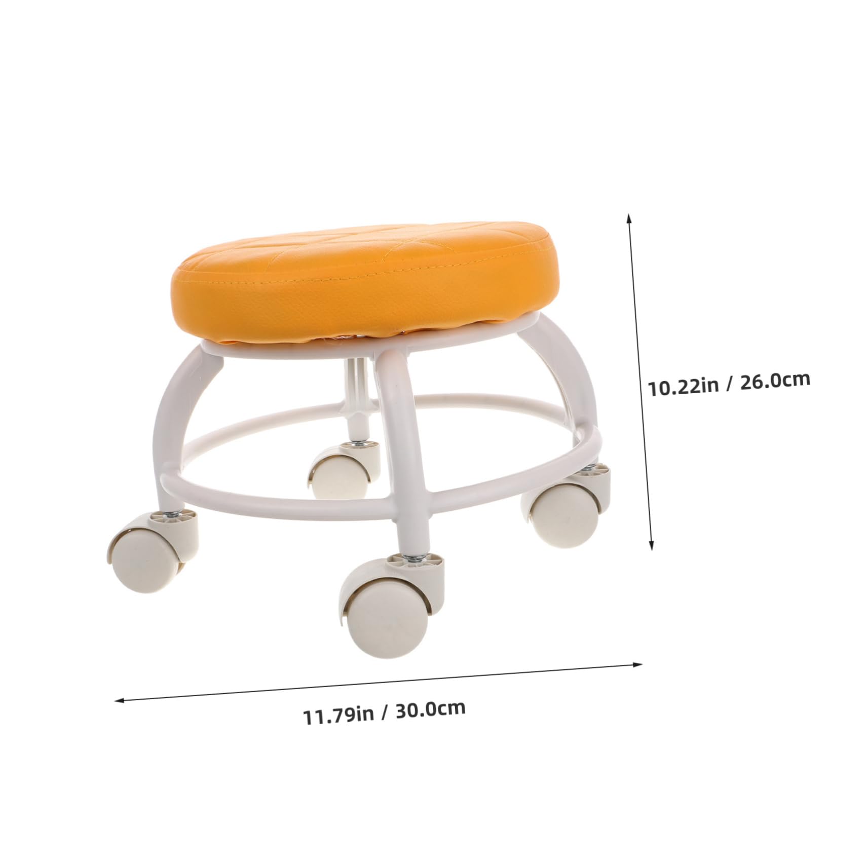 LIFKOME Rotating Swivel Stool with Wheels Orange Rolling Beauty Chair for Pedicure Spa and Shoe Changing Comfortable Cushioned Design for Salons and Massage Parlors