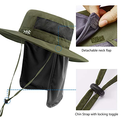 Image of BASSDASH UPF 50+ Sun Fishing Hat Water Resistant with Detachable Neck Flap