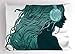 Ambesonne Music Pillow Sham, DJ Girl Profile with Long Hair in Headphones Nightclub Silhouettes Party Print, Decorative Standard Size Printed Pillowcase, 26