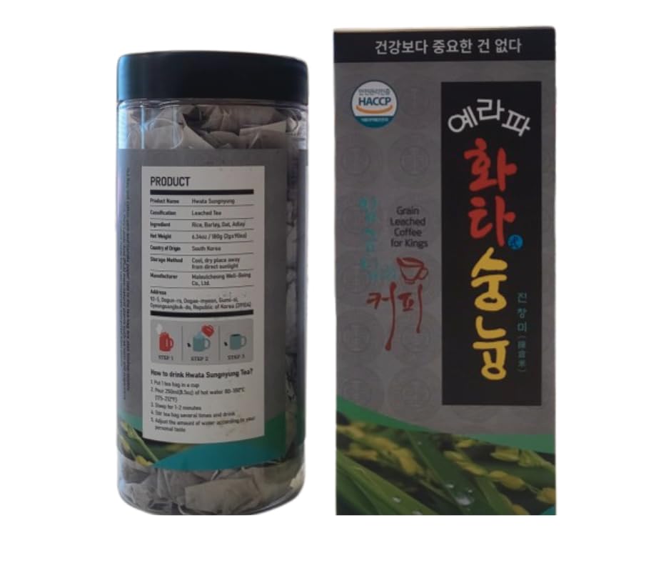 Miniatura 6 de Hwata Sungnyung - Té negro coreano con chips de arroz 6.34 onzas (0.07 oz x 90 bolsas de té) Nurungji Té de arroz quemado sin cafeína Bebida