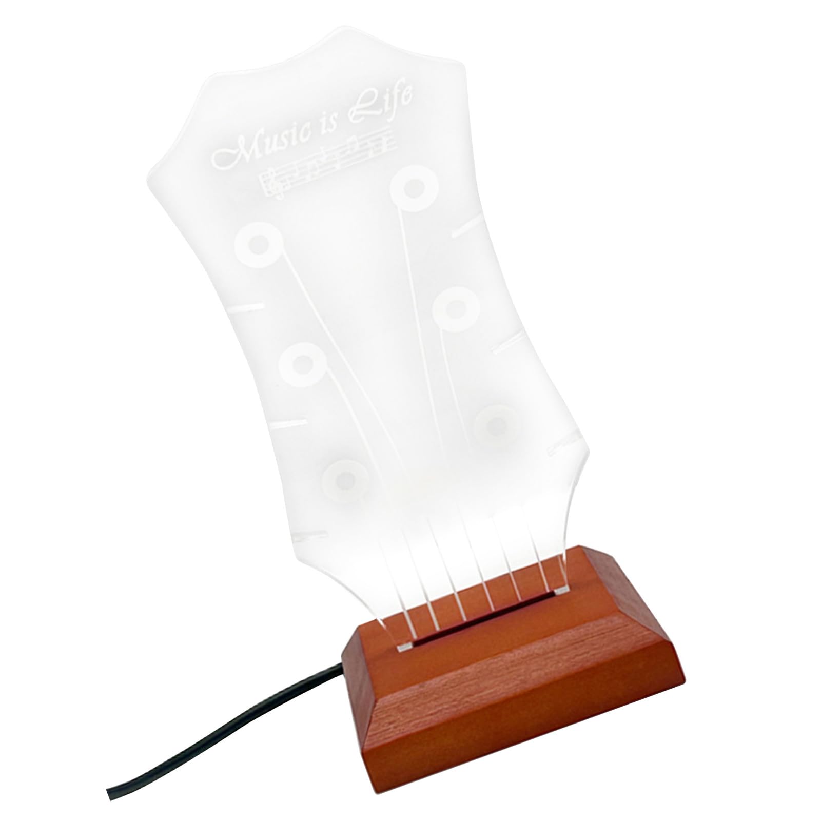 Support de médiator lumineux acrylique transparent avec socle led pour rangement guitare