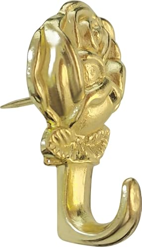 プッシュピンハンガー、20個 亜鉛合金ローズピンフック 写真掛け釘 ホーム オフィス ファブリック 壁 木製 (ゴールド)