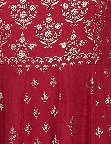Image of BIBA Women Poly Cotton Flared Printed Dress