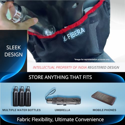 Image of FIBERA Smart Front Basket ONLY Compatible with Honda Activa 110cc 6G BS6 (FEB 2020 - Present) (Beige) Durable Polyester 12L Capacity, Mobile, Bottle & Essentials Holder