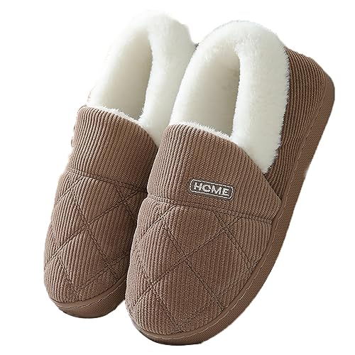 Cliont Ladies House Slippers Memory Foam Slippers for Women Men Comfortable Warm Cosy Non Slip