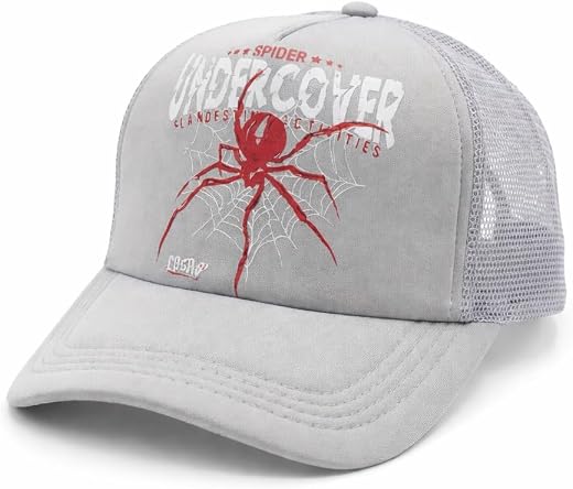 Fasam Unisex Sports Cap with Adjustable Strap, Breathable Summer Cap for Running &amp; Outdoor Activities,Half Net Grey Snapba...