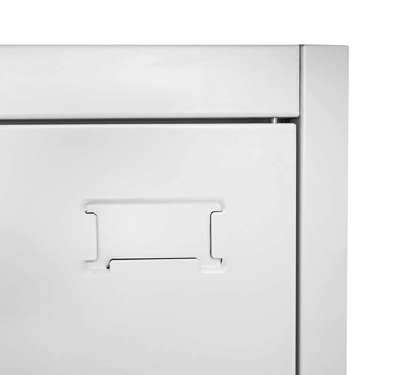 Mendler Aktenschrank HWC-H17 2 Türen abschließbar - 185x90x40cm grau | Stahlschrank, Büroschrank, Schrank, Metall