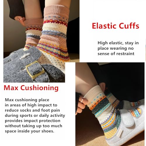 Calcetines casuales para senderismo de mujer botas montaña estilo retro 6