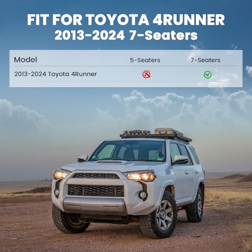 Image of LASFIT Floor Mats for Toyota 4Runner 2013-2024 (Only for 7 Seats) All Weather Custom Fit Floor Liner for Toyota 4 Runner TPE Mats Front&Rear 3 Row Car Mats, Black