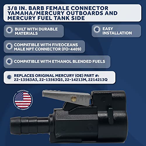 Five Oceans 3/8 Barb Female Fuel Line Quick Connector for Yamaha