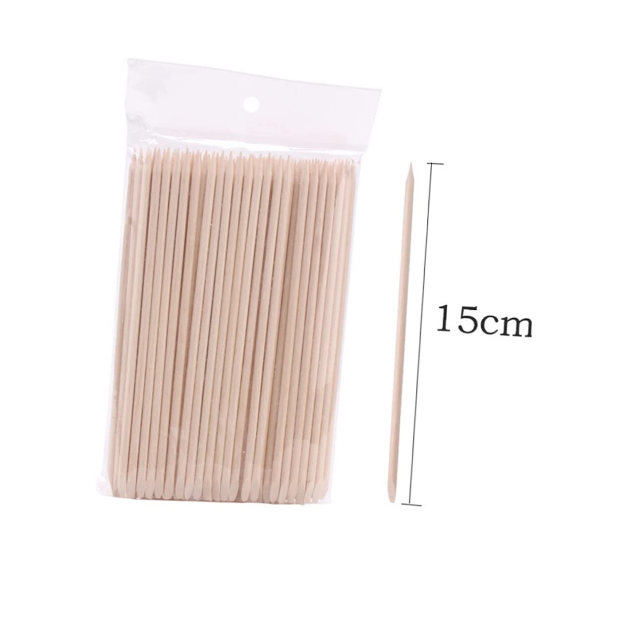 IWOWHERO Nail Art Stick Orange Wooden Manicure Tool Cuticle Pusher Cleaner for Nail Polish Removal