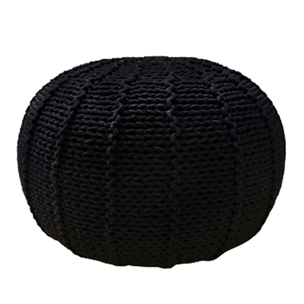 Pouf de sol en corde tressée pour créer un coin lecture cosy à la maison