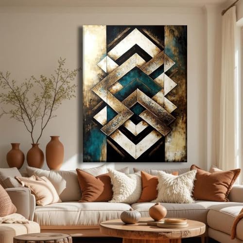 Lámina decorativa de espiga sobre lienzo abstracto geométrico CAOXTART