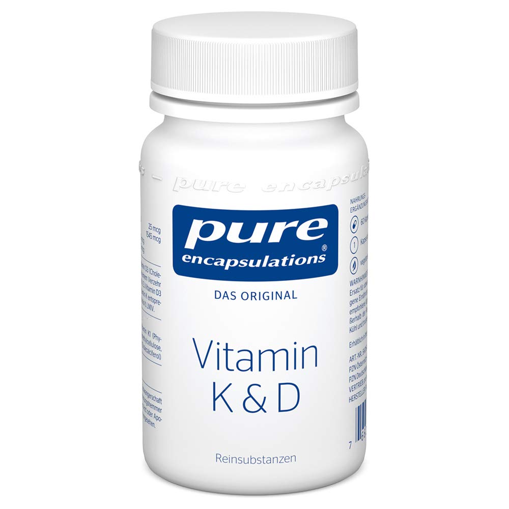 Pure Encapsulations - Vitamin K & D - Kombipräparat für Knochen und Blutgerinnung - 60 Vegetarische Kapseln