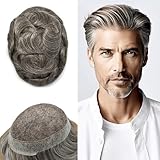 NATURAL & REALISTIC FINISH - French lace center with 1" clear PU around, V-looped PU frontal creates a flawless hairline transition. 100% Indian Remy human hair with 32mm slight wave, 120% medium density matches real human hair, no fake feeling for d...