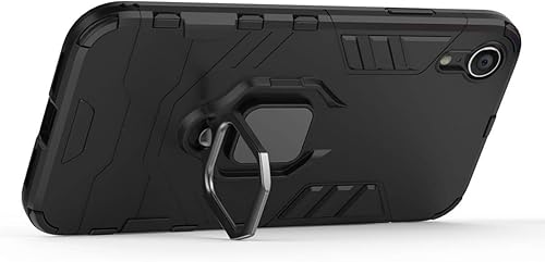 Miniatura 2 de LuluMain Compatible con iPhone XR, soporte de anillo de metal, a prueba de golpes, carcasa rígida (funciona con soporte magnético para automóvil),