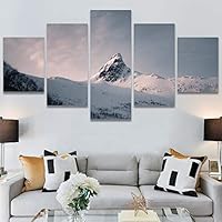 SIGNWIN 5 Panel Canvas Wall Art Snowy Tops for Home Decorations Ready to Hang - 60