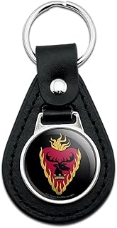GRAPHICS & MORE Black Leather Game of Thrones Stannis Baratheon Sigil Keychain