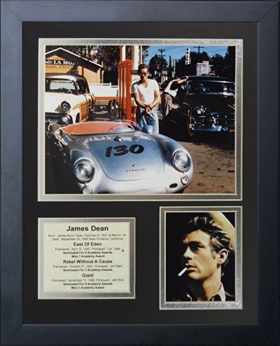 Cadre photo James Dean Porsche de qualité musée collage édité avec passe-partout