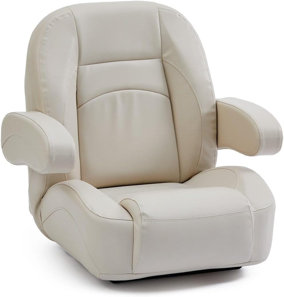 DeckMate Low Back Pontoon Helm Chair - Ivory
