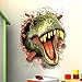 Aibote 3D Dinosaur Wall Decal Mural Home Window Ceiling Decor Removable Stickers Decorations Wallpaper for Boys Girls Room Kids Bedroom Floor Walls Living Room(70x50CM)