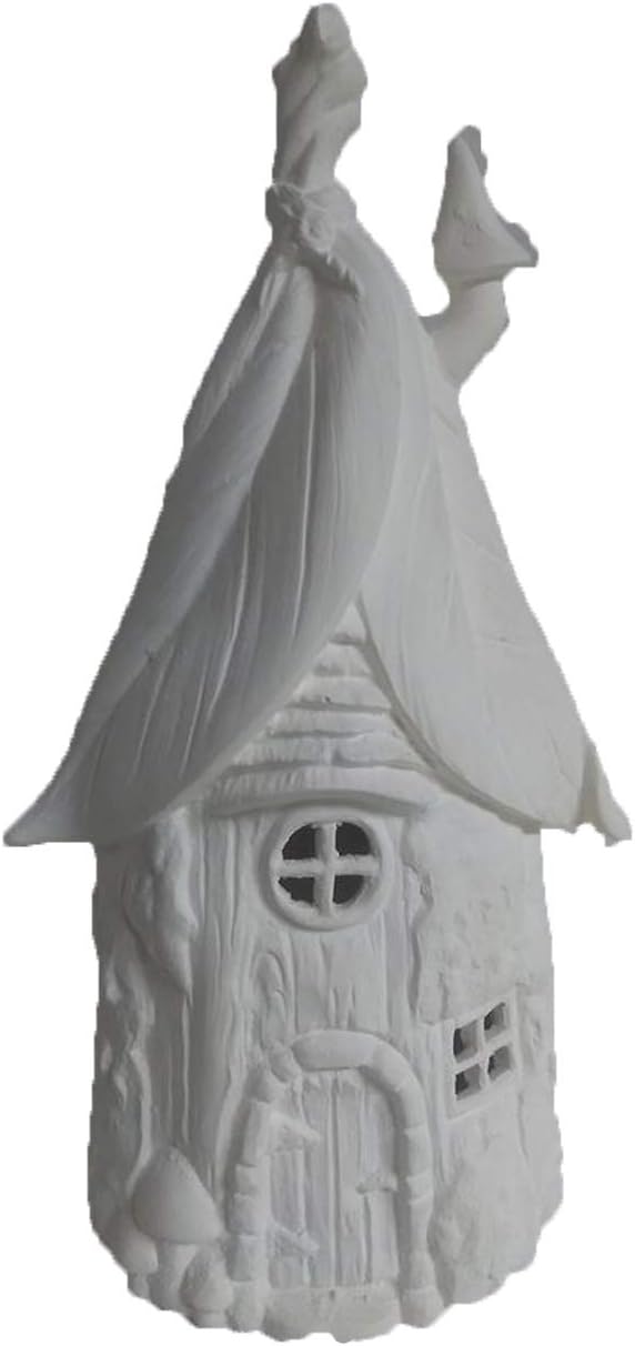 Fairy House 10" Ceramic Bisque, Ready to Paint