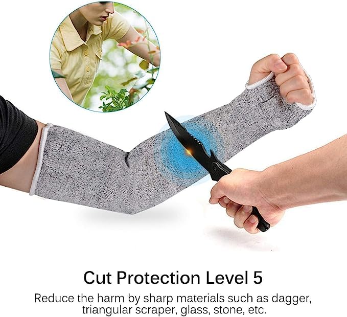 Agatige 2 Pair 45cm/17.71in Arm Protection Sleeve, Protective Arm Sleeves Anti Abrasion Anti Scratches Anti Bite Long Gloves - Image 4